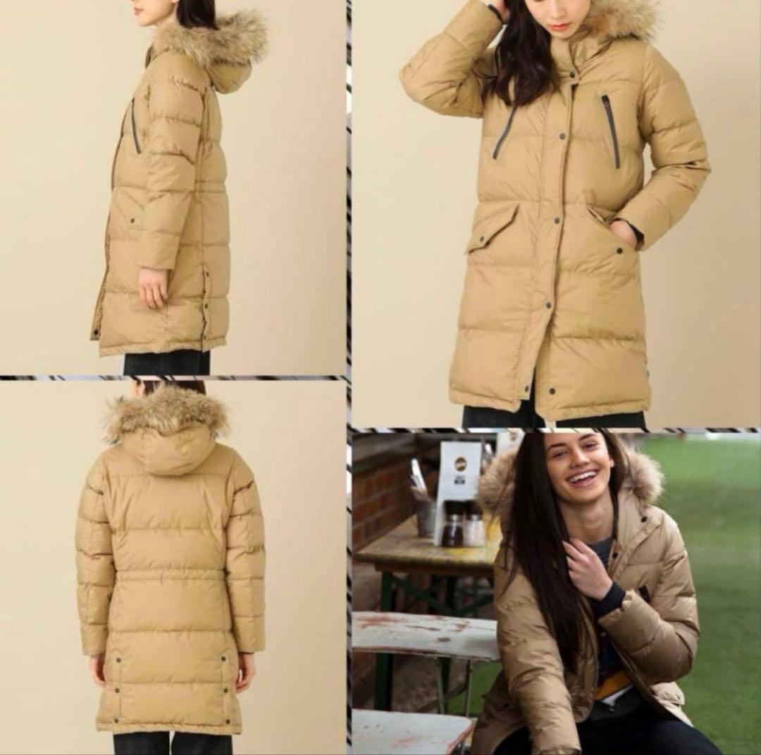 クリーニング済　ナンガ　NANGA ダウンハーフコート　ベージュ　サイズ1 M