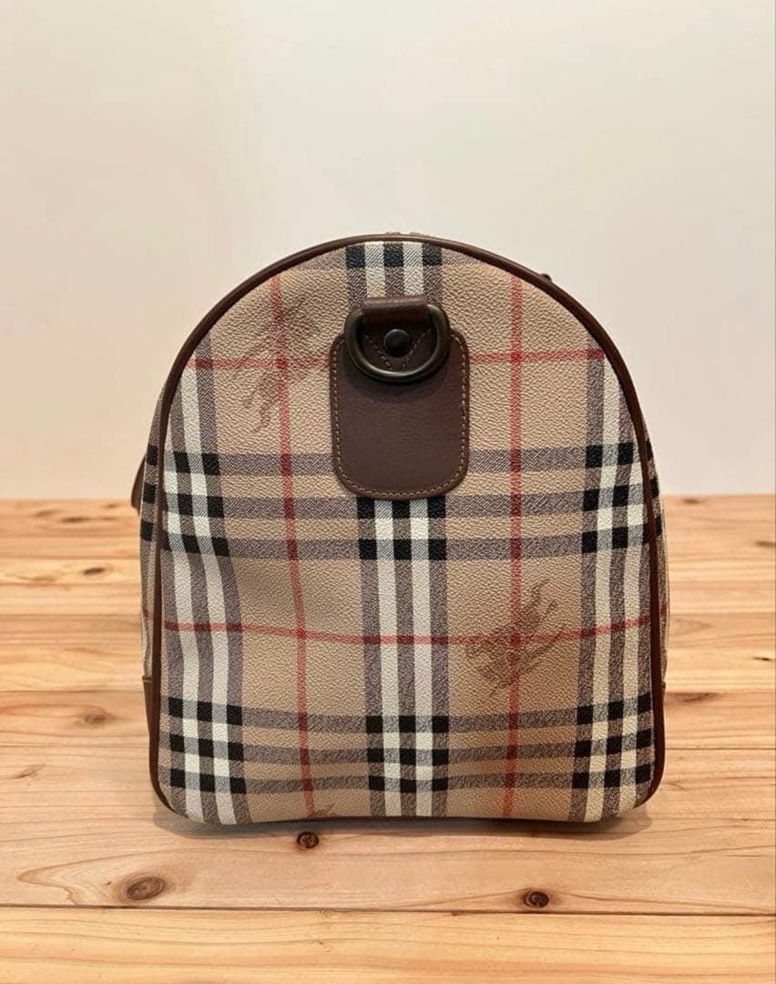 【大容量】Burberrys ・ノバチェック レザー ボストンバッグ PVC