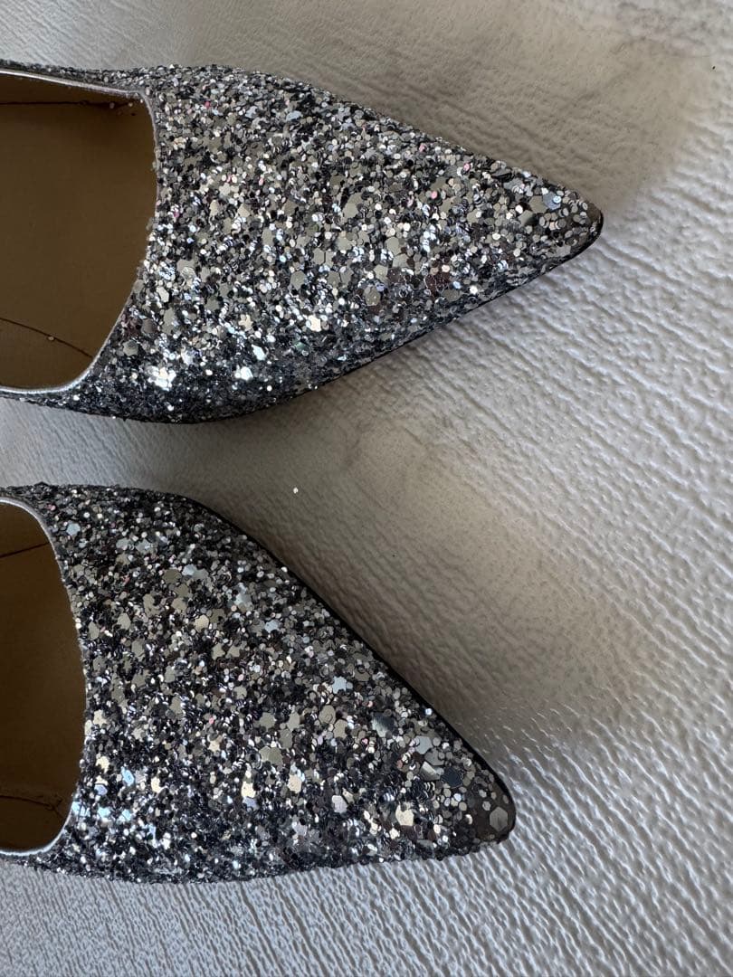 ゆ*ん様 Jimmy Choo シルバー グリッターハイヒール