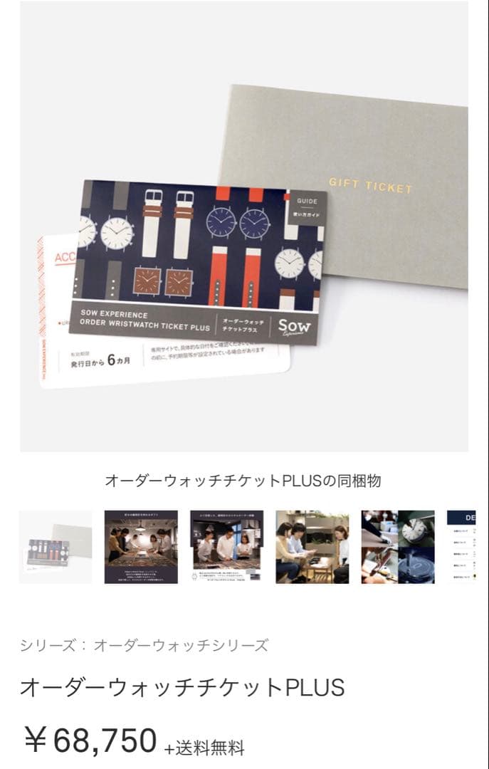 M*゜様 SOW EXPERIENCE オーダーウォッチチケットプラス(6600