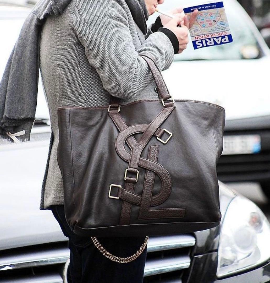 正規イヴサンローラン ysl メンズレザー トートバッグ vavin tote