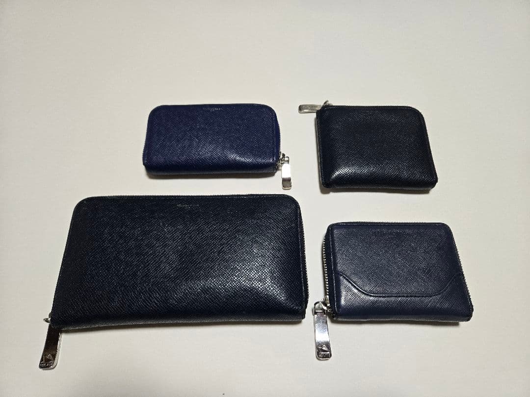 【4点セット】ペッレモルビダ 長財布・小銭入れ2個・キーケース ネイビー ブルー