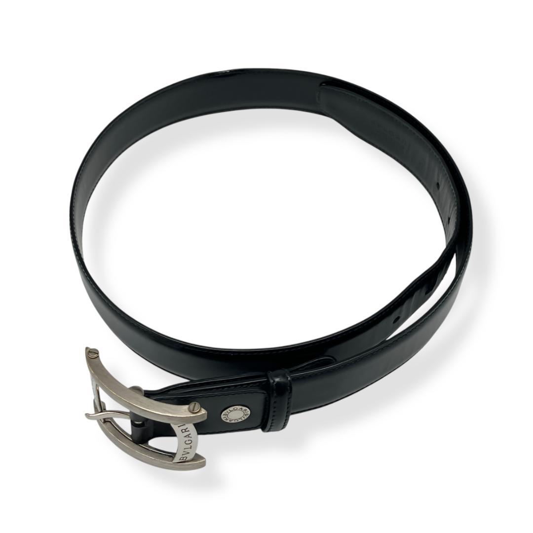 BVLGARI ブルガリ アショーマ ベルト シルバー ブラック イタリア製