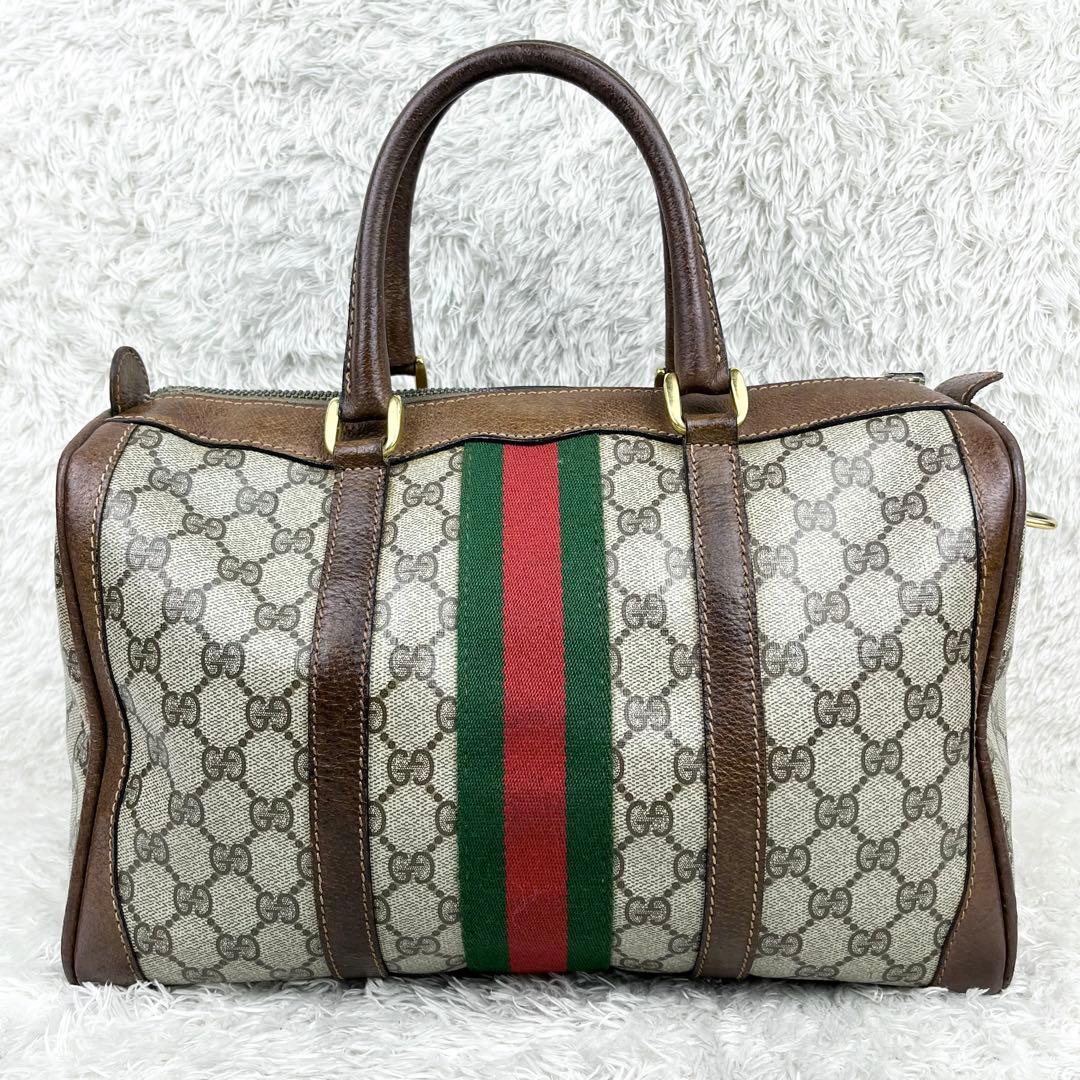 【美品】オールドグッチ シェリーライン GGスプリーム ボストンバッグ 2way