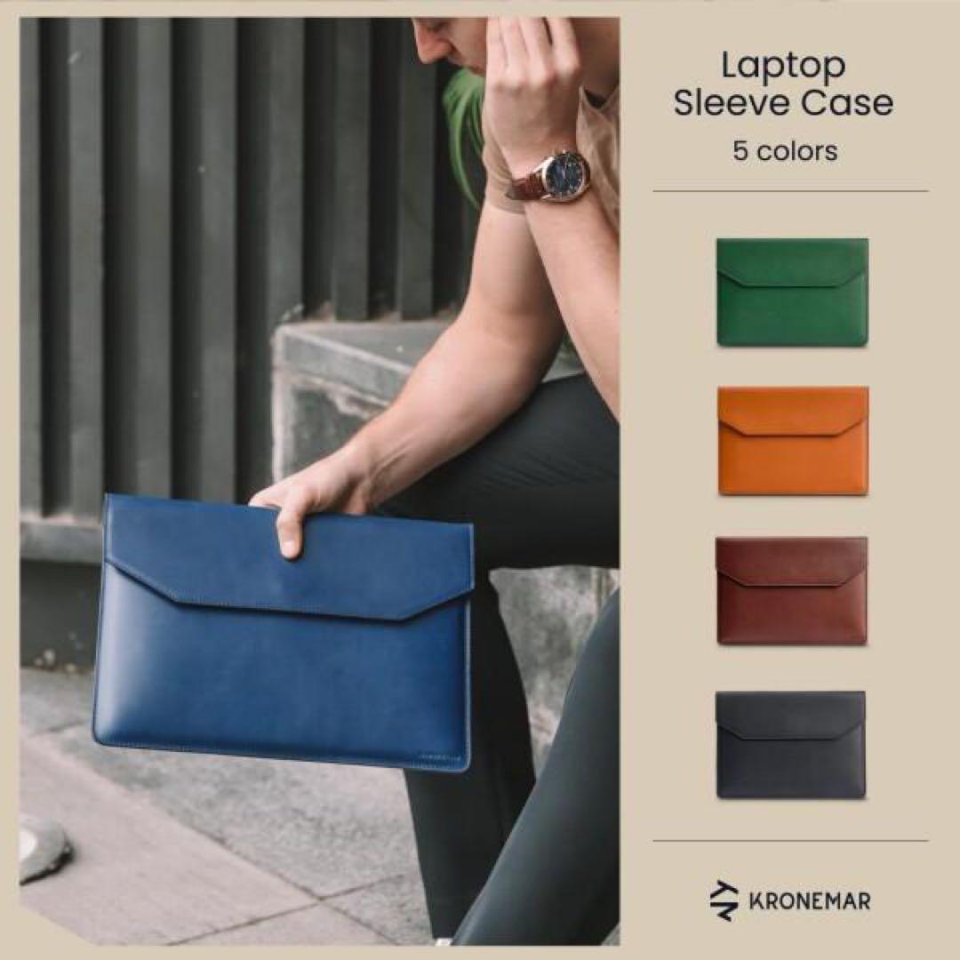 Kronemar 14インチ 本革 ノートパソコンケース MacBook Pro