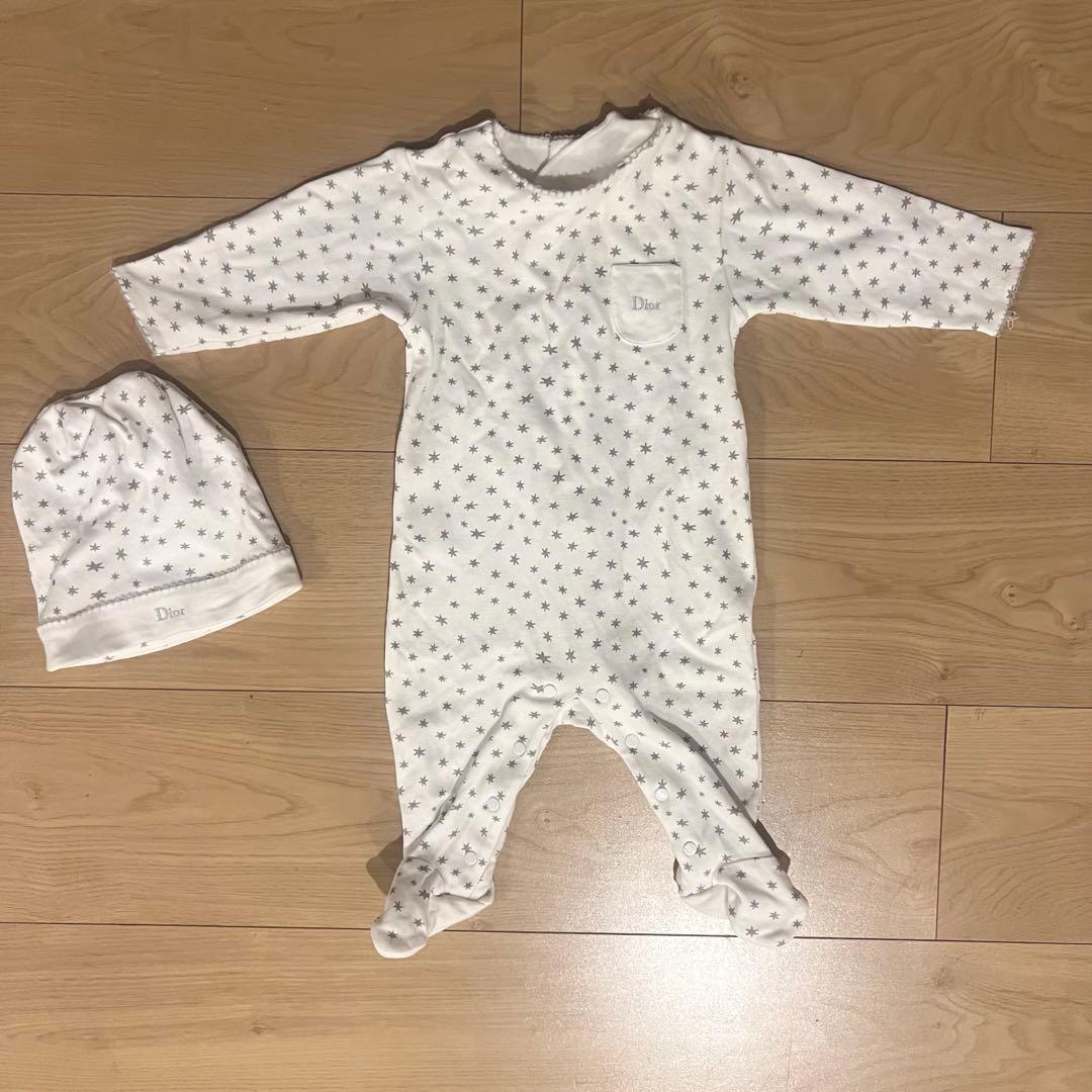 Baby Dior 星柄ロンパースと帽子セット 3ヶ月　60