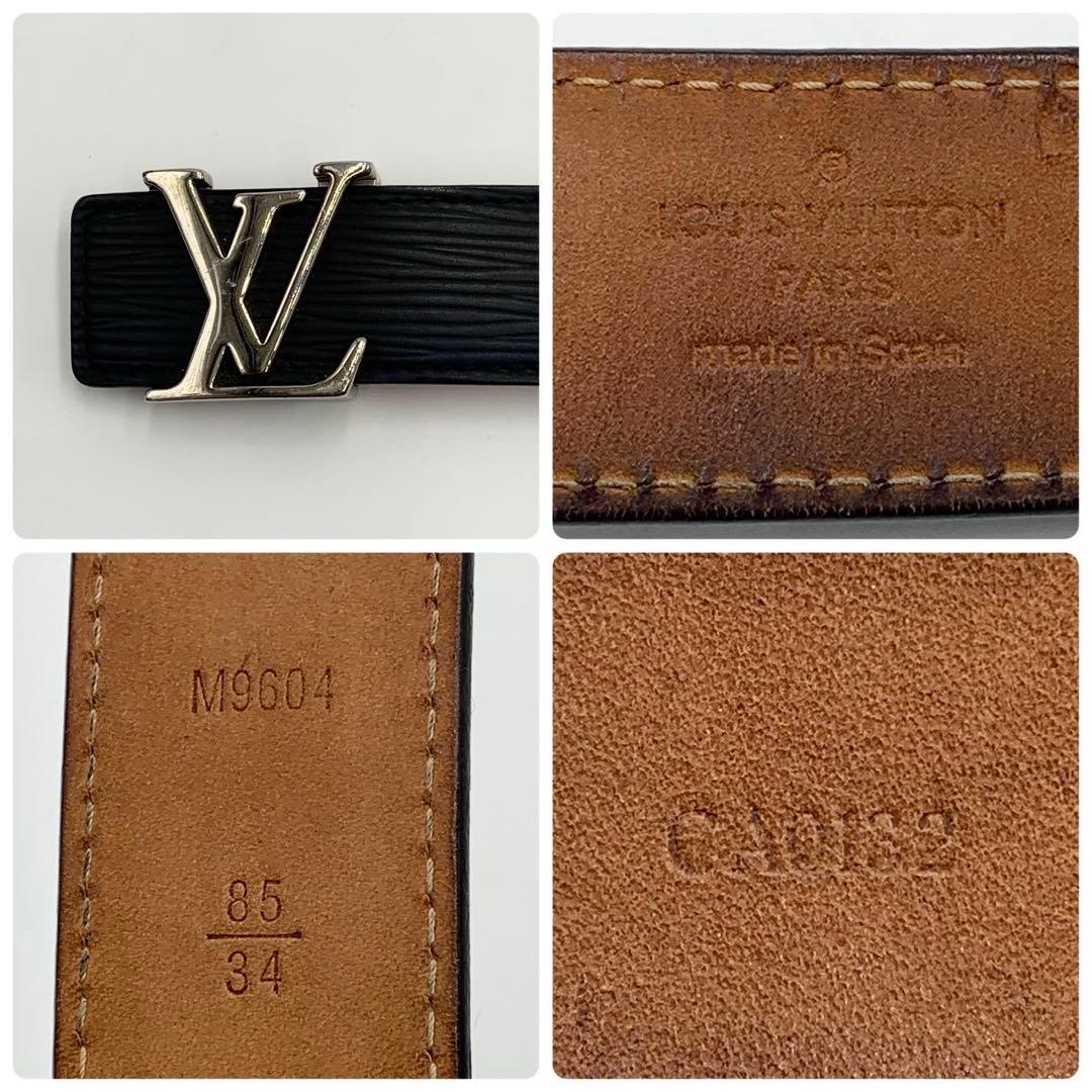 ルイヴィトン ベルト サンチュール LV イニシャル　エピ レザー ブラック