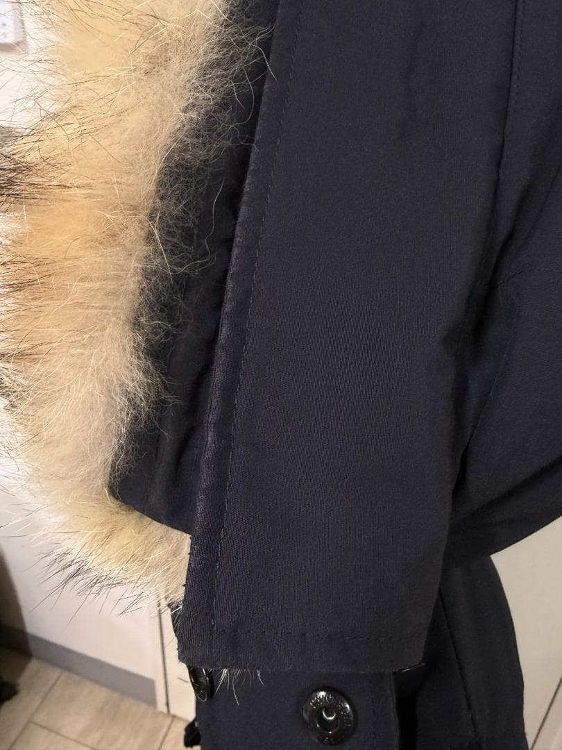 【週末セール】カナダグース/ベルビル/ダウンジャケット/ネイビー/希少ファー付き