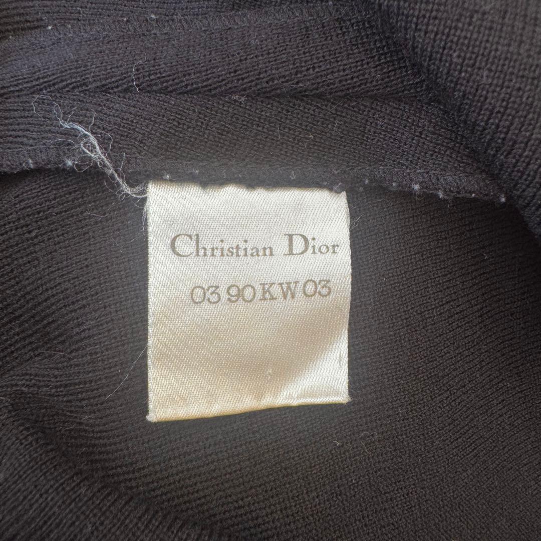 美品 Christian Dior ブラック フリル ニット セーター M 黒