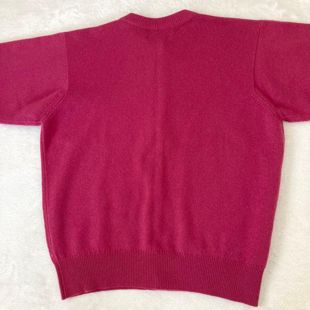 バランタイン BALLANTYNE カシミヤ100%ニットカーデ 42 ピンク系