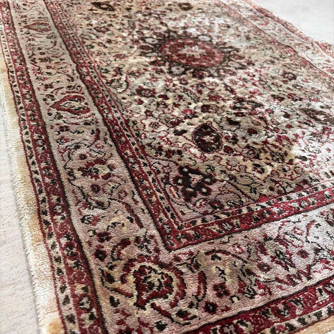 くぬ様 ビンテージシルクラグ★アンティークペルシャ絨毯