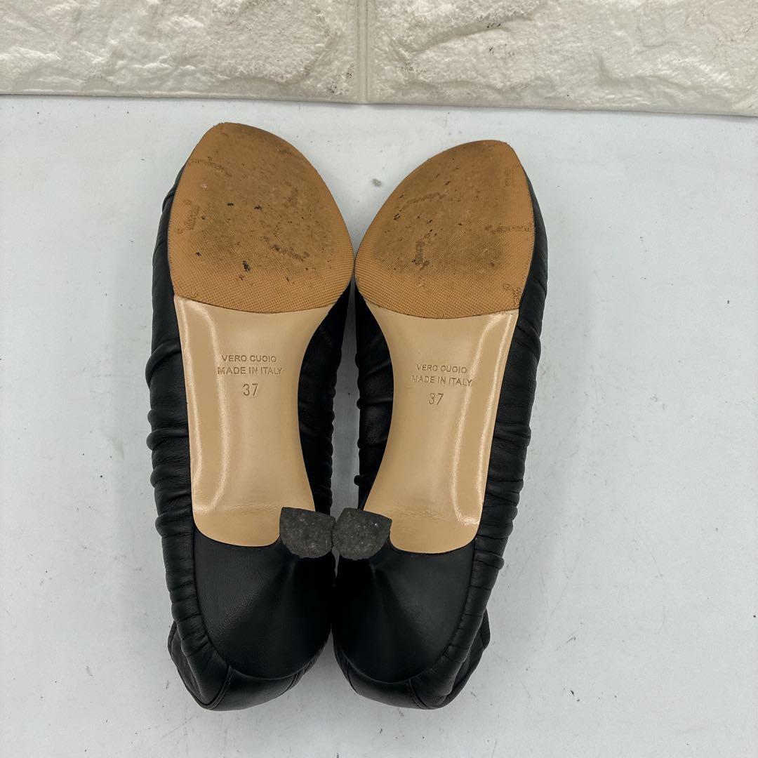 【美品】NEBULONI E. ネブローニ ギャザー パンプス 37 ブラック