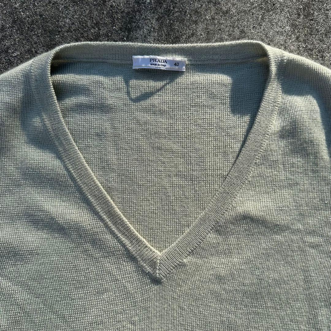PRADA カシミヤシルク混Vネックニット 40