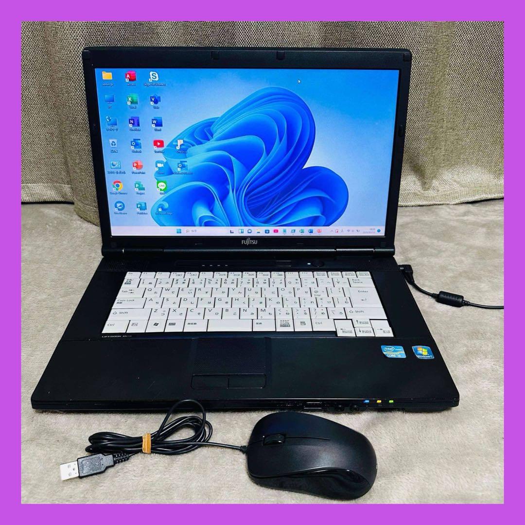 S55 FujitsuノートパソコンSSD高速 Windows11オフィス付き