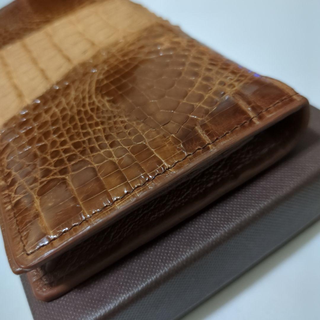 イタリアブランド】ロダニア　本物クロコダイル ブラウン一匹取り長財布　未使用