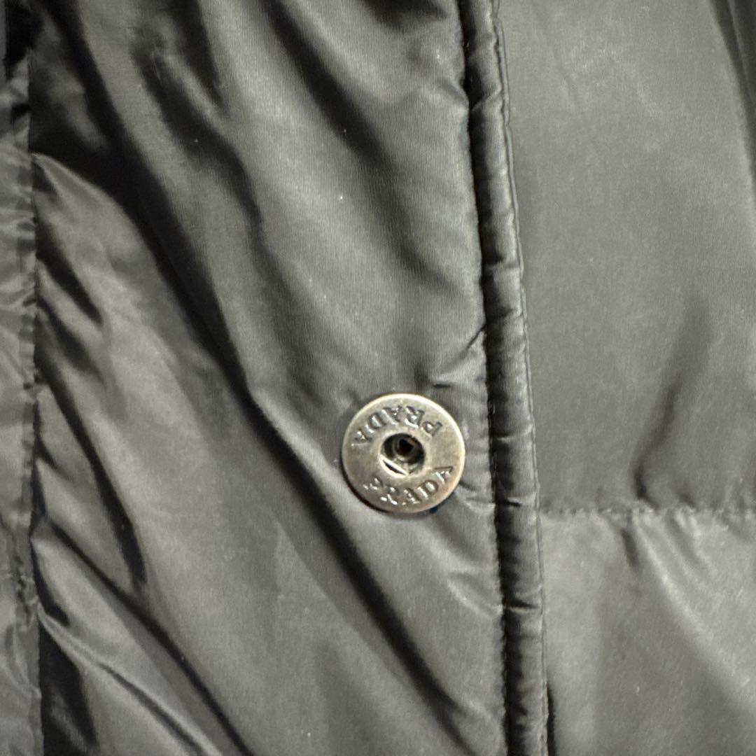 PRADA フード付きロングダウンジャケット 三角ロゴ SGB218 XL