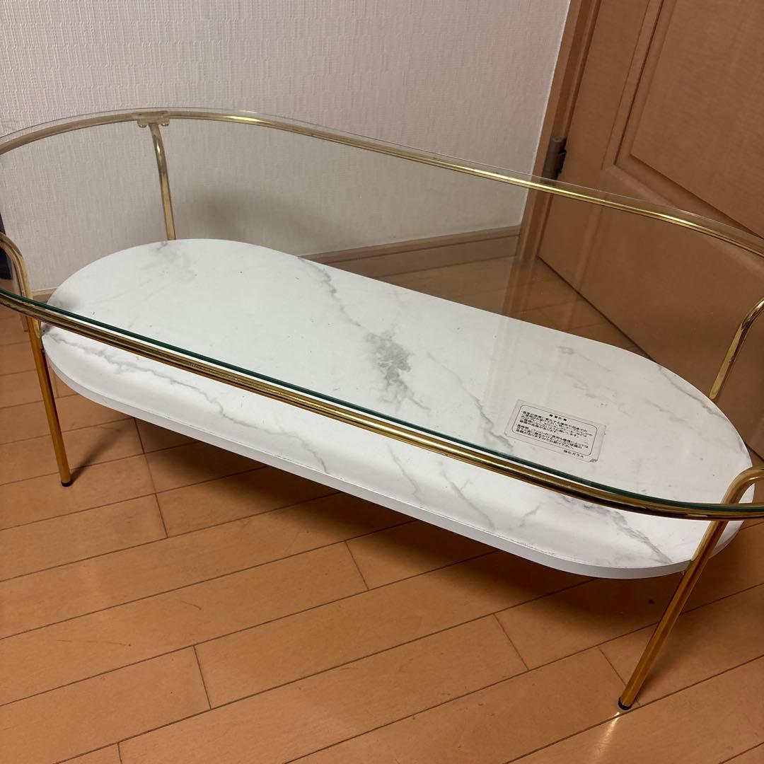 Francfranc レガート コーヒーテーブル ・ゴールド×マーブル