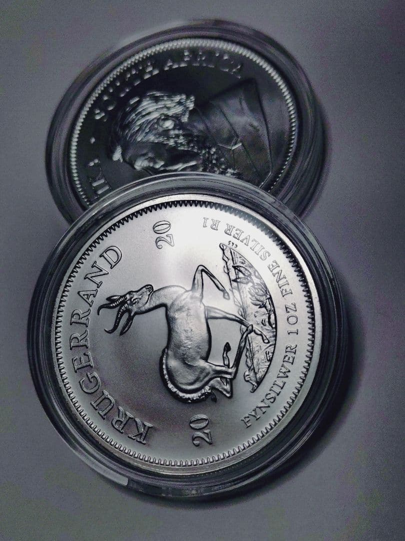 2020年製クルーガーランド銀貨2枚セットケース付き