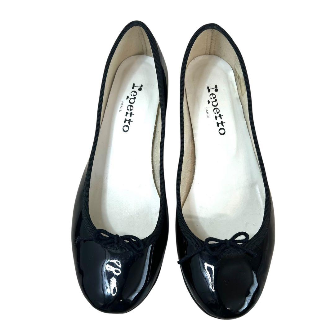 【美品】repetto ジゼル エナメル リボン ローヒール