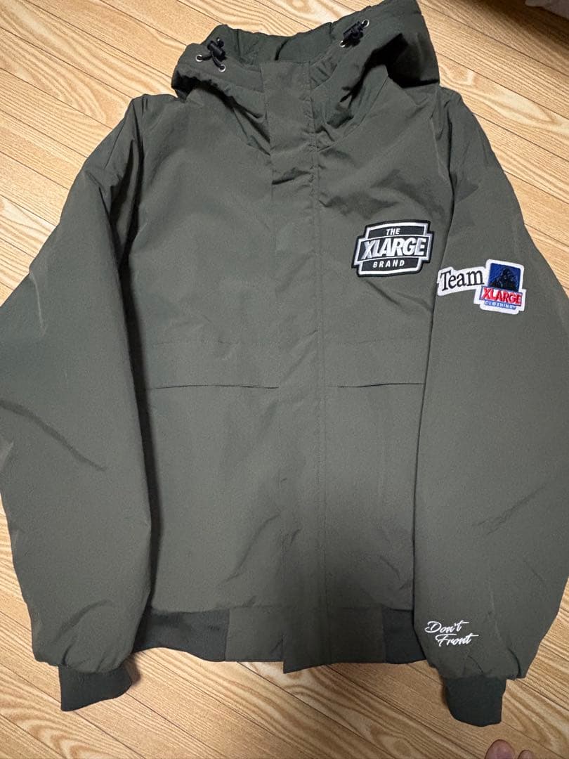 XLARGE ナイロンパファージャケット オリーブ