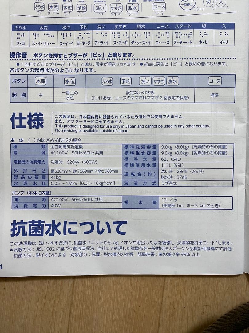 TOSHIBA 縦型洗濯機 AW-8DH2(W) 8kg
