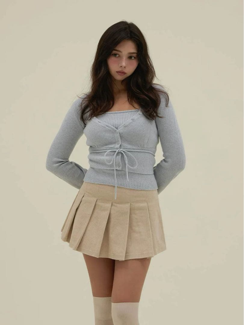 トップス ANDMARY Delta button tops gray