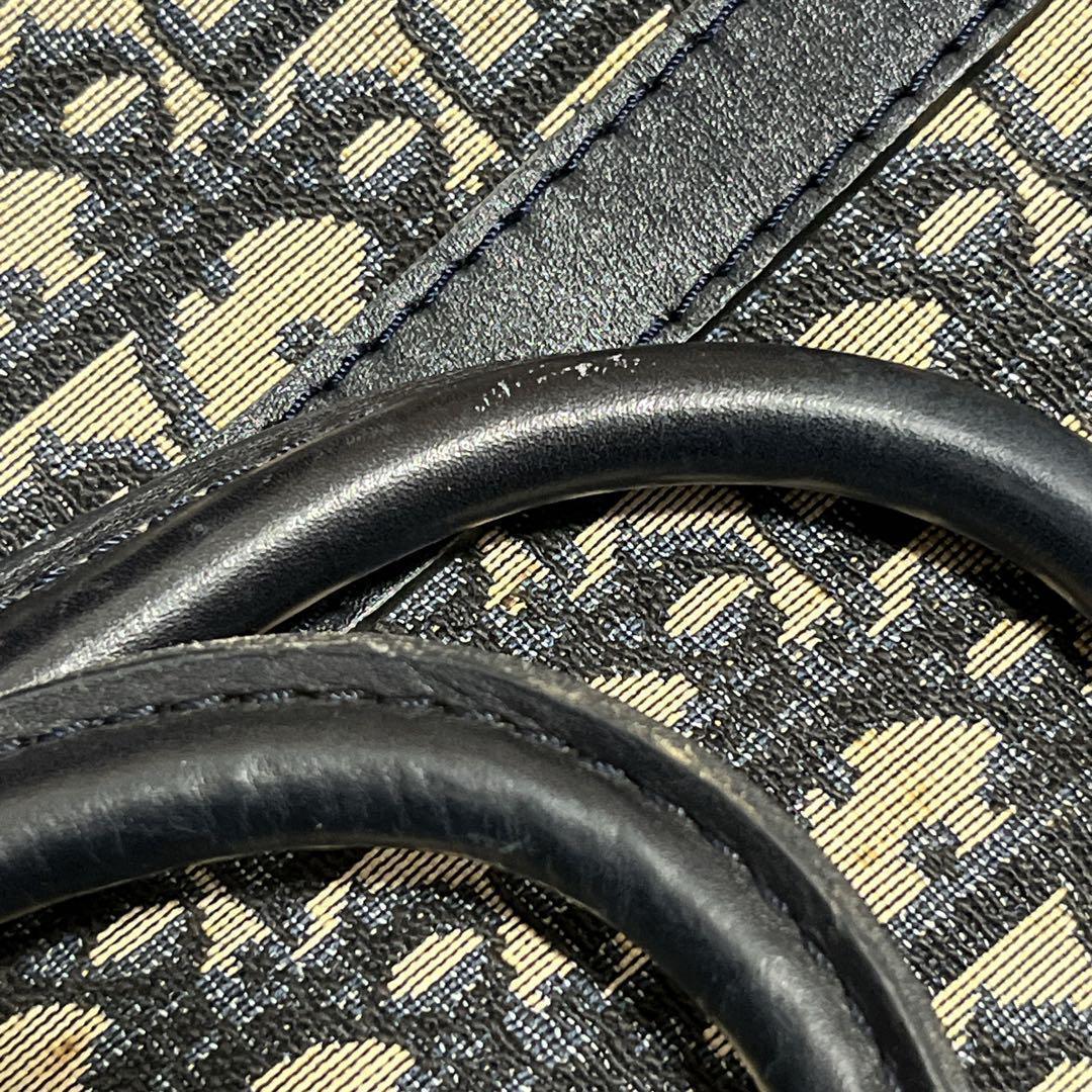 オールド　ディオール　トロッター柄　ミニボストン　ハンドバッグ　キャンバス