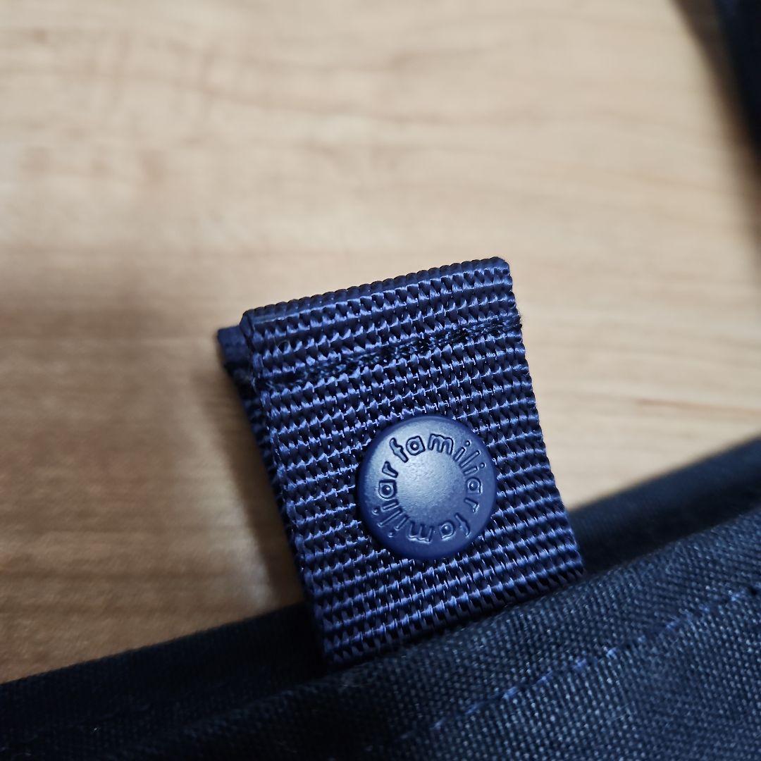 ☆familiar☆ネイビーマザーズバッグ刺繍☆ほぼ未使用☆オムツ替シート付☆