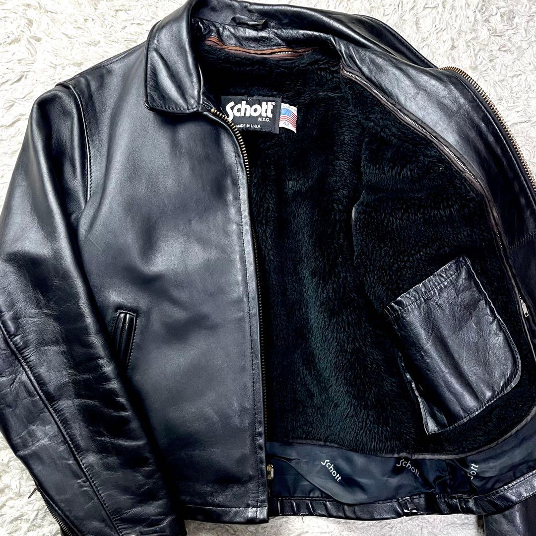 極美品/42インチ/2way✨ショット シングルライダース トラッカージャケット