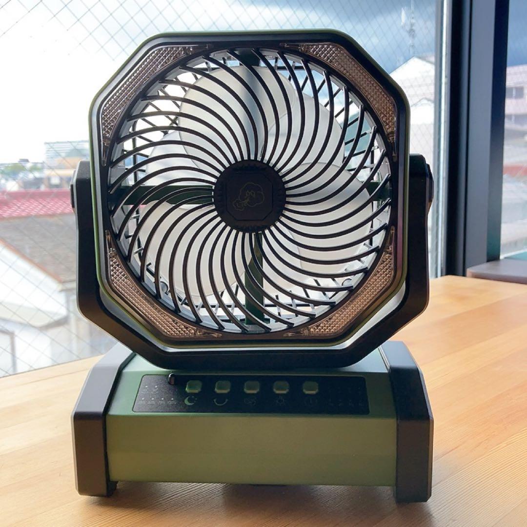 これは便利！多機能充電式扇風機 キャンプ スマホ充電可 ライト付 防災