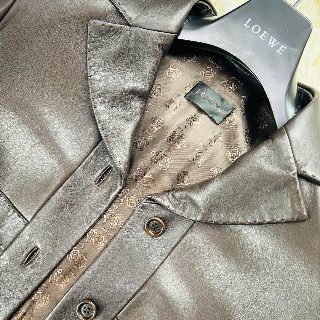 【最高級レザー】ロエベ レザージャケット スペイン製　レディース　size40