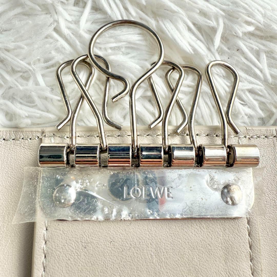 【極美品】ロエベ 6連キーケース アナグラム ライトゴースト ベージュ