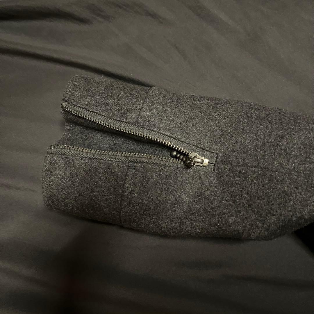 y2k グランジ　archive ダブルジップ　ジャケット　グレー　キルティング