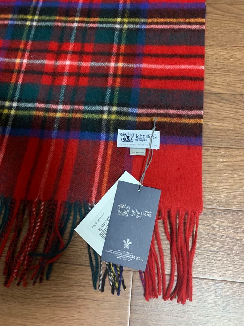 h*n様 中判ジョンストンズ カシミヤ 100%マフラー ストール ロイヤルスチ