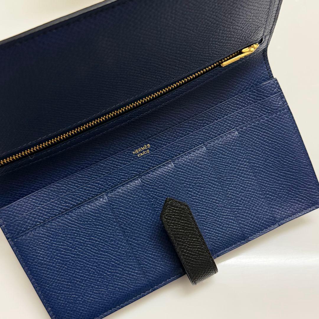 新品 エルメス 刻印W べアンスフレ Hロゴ ロングウォレット 長財布