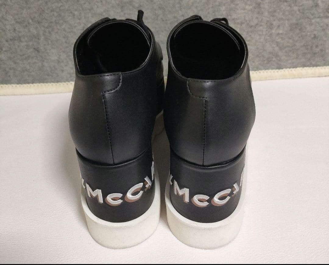 ぽあろ38サイズ24.5cmロゴ黒ステラマッカートニーエリス138000円