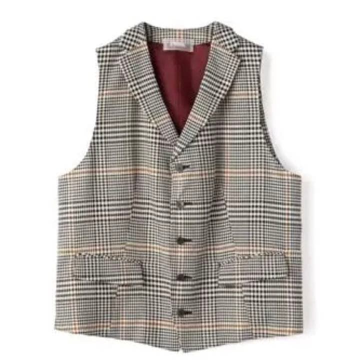 【新品:52800円】TOMORROWLANDコットンポリエステル チェックジレ