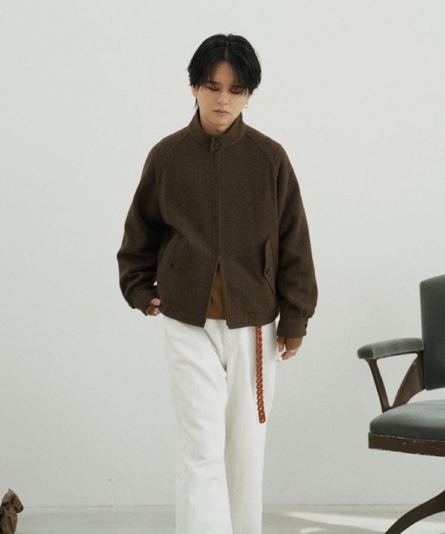 【LIDNM】Alpaca Tweed Harrington Jacket