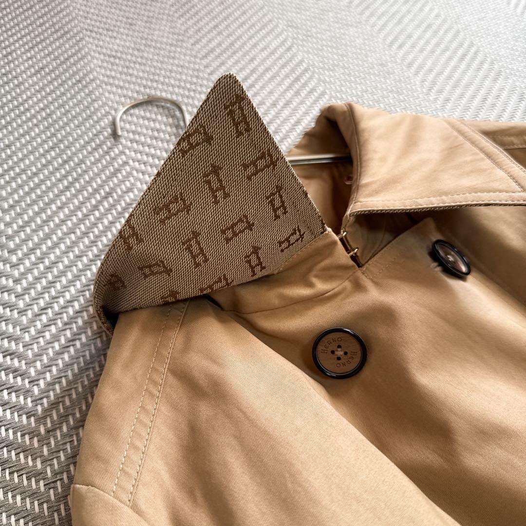 極美品 HERNO ヘルノ ダウンコンビトレンチコート ベルト ベージュ系 ML