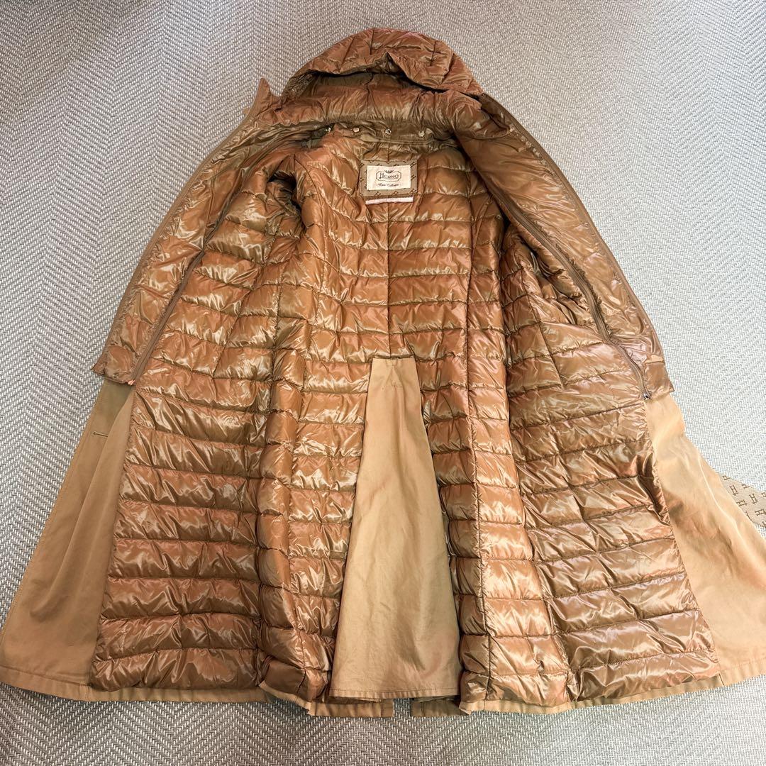極美品 HERNO ヘルノ ダウンコンビトレンチコート ベルト ベージュ系 ML