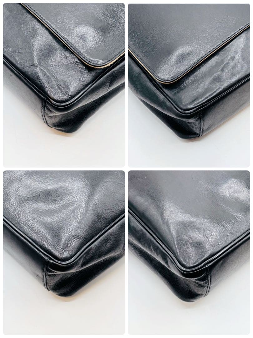 【美品】ココマイスター メッセンジャーバッグ ショルダーバッグ レザー A4 黒