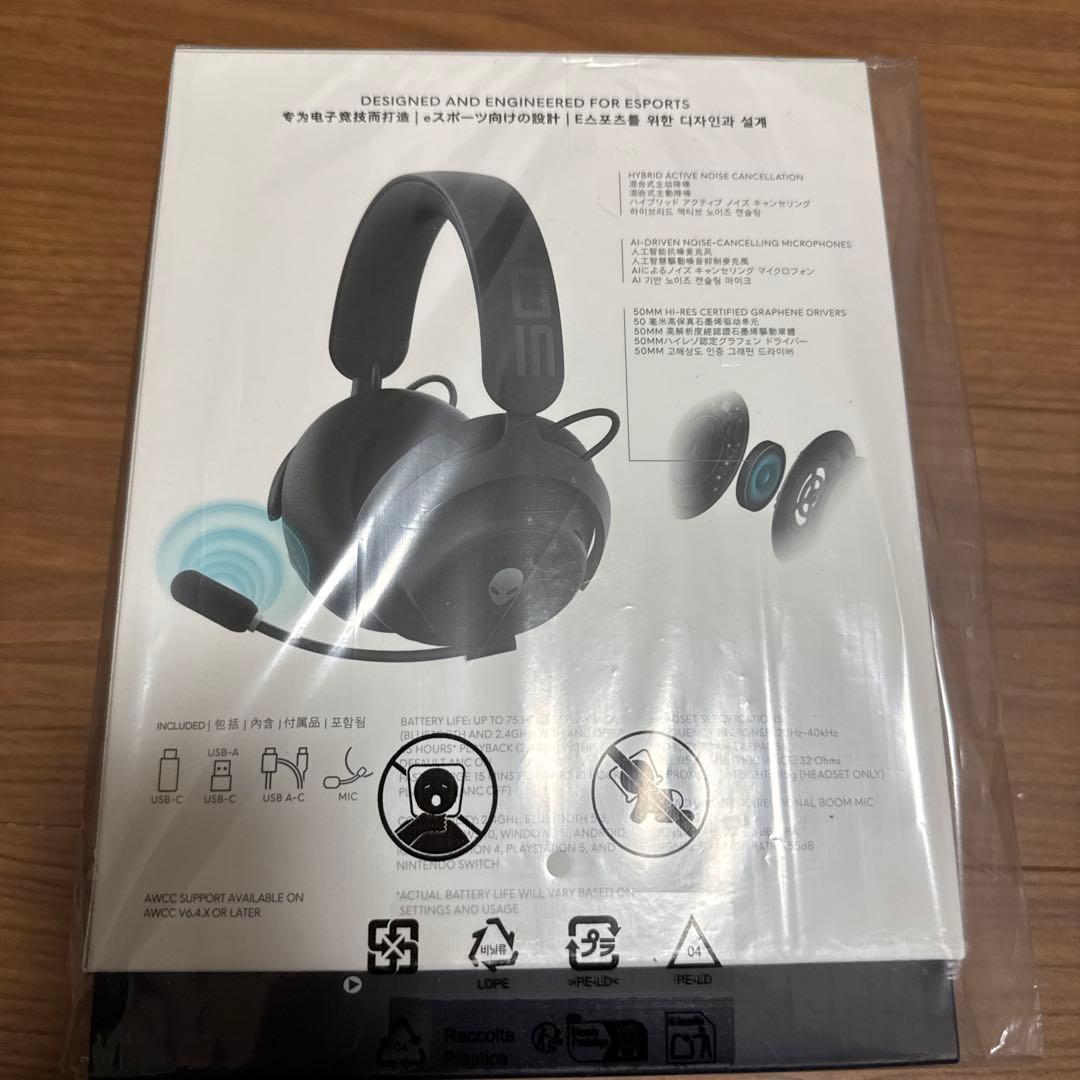 【新品】Dell Alienware Proワイヤレスゲーミングヘッドセット