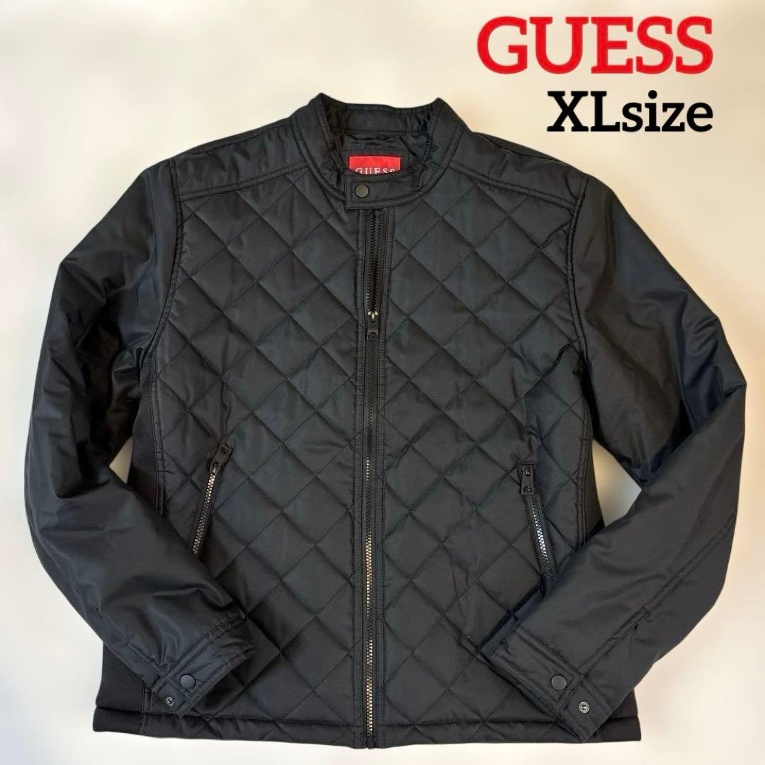 【美品】GUESS ジャンパー ブルゾン ハーフジャケット　XLサイズ　黒