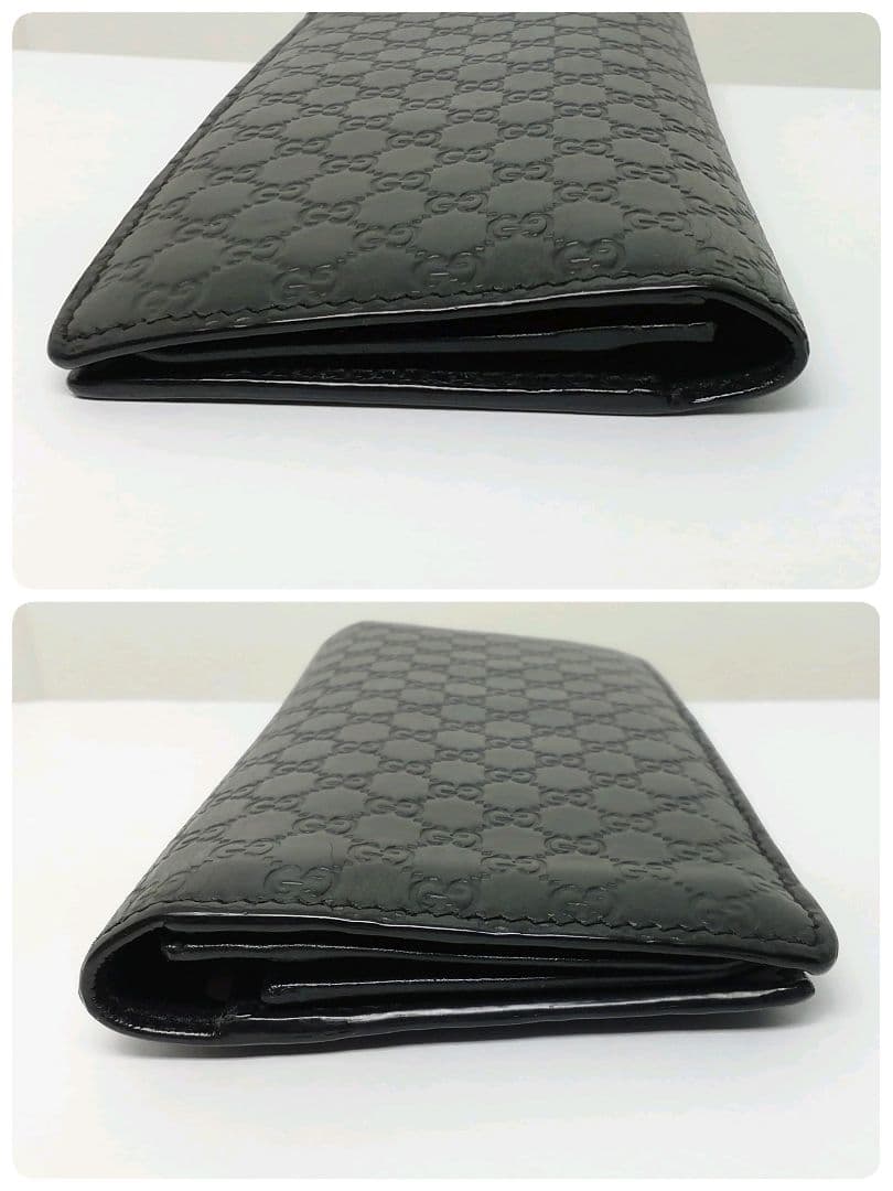 GUCCI　グッチ　マイクロシマレザー　ブラック　フラップタイプ