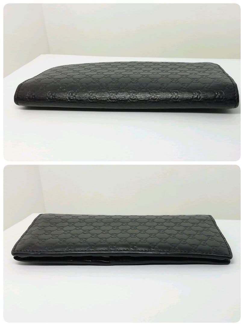GUCCI　グッチ　マイクロシマレザー　ブラック　フラップタイプ