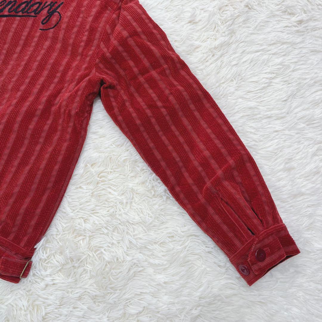 【美品】CALEE コーデュロイブルゾン　ストライプ レッド　サイズM