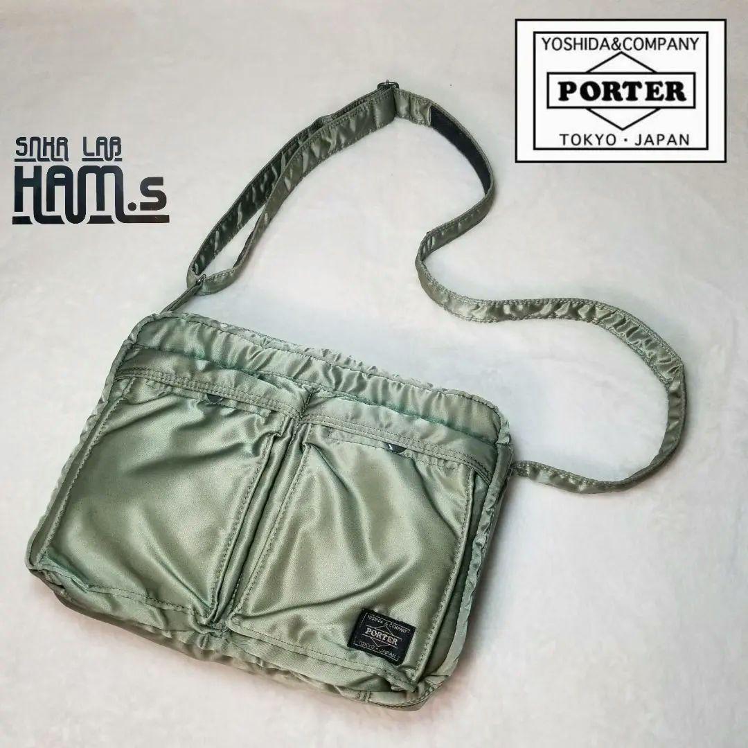 美品 PORTER　ポーター タンカー ショルダーバッグ L 2層 カーキ
