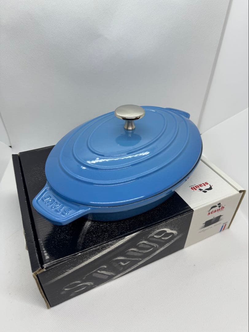 希少品‼️ストウブ　限定色サックスブルー　オーバルプレート