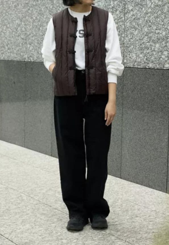 TAION タイオン　五明祐子さんコラボ　チャイナボタン　インナーダウンベスト