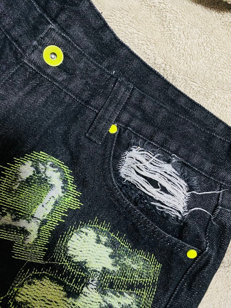 美品 endless縫い取り デニムパンツ 限定 vintage unisex